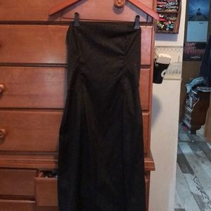 Strapless black high low dress